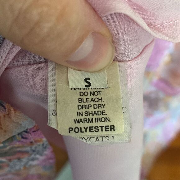 Lady Pink Floral Fringe Tent Summer Mini Dress Size Small - Picture 8 of 12